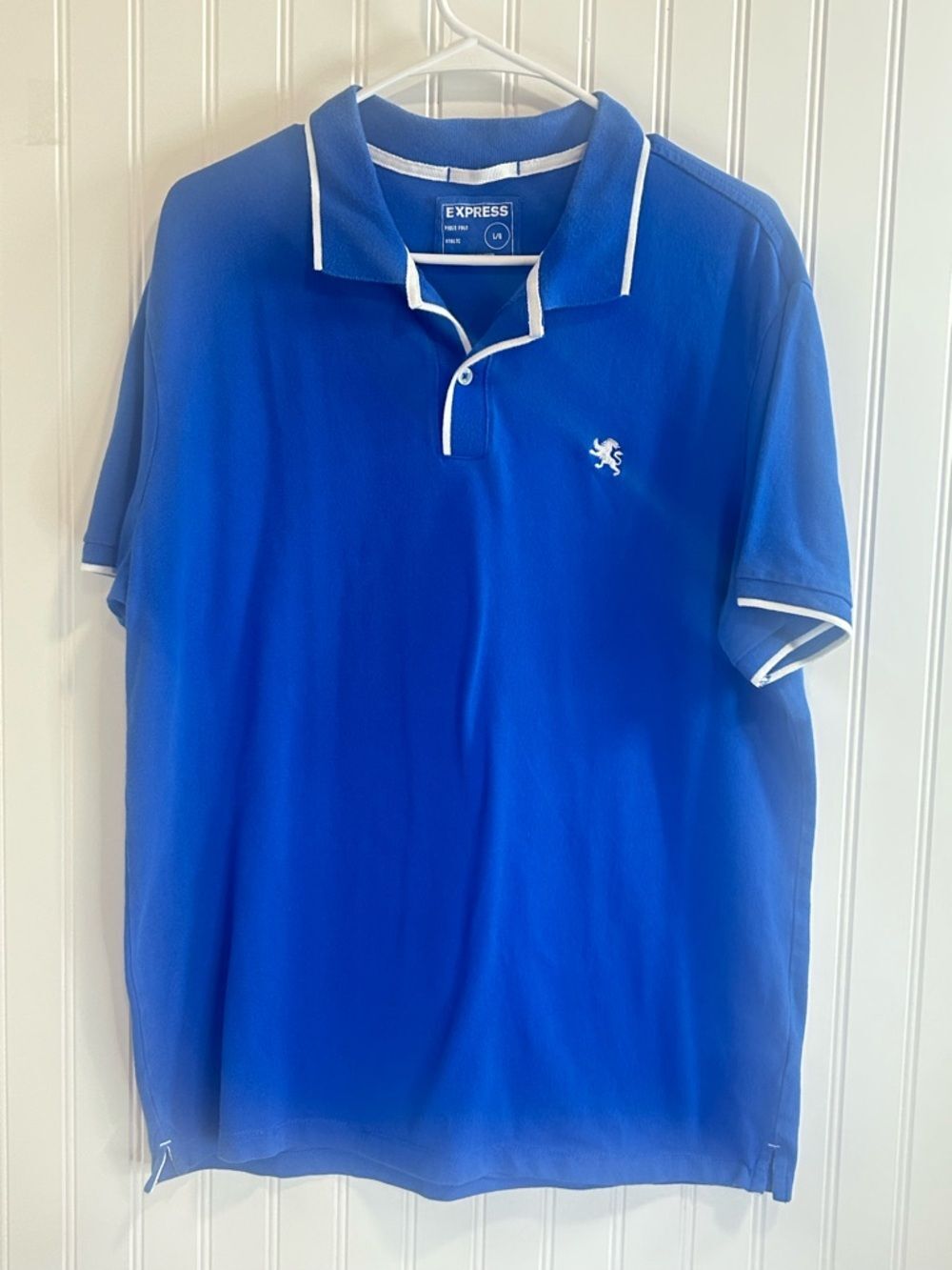 Express Men’s Blue Polo with White Trim